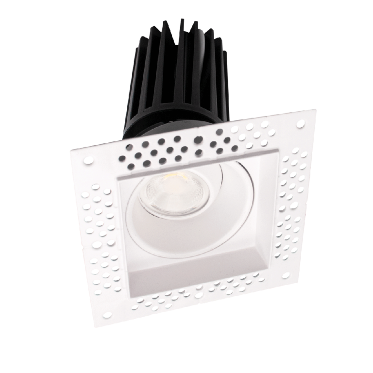 2" Square Trimless White Gimbal Recessed LED Ceiling Light - 11 Watt - 5CCT - 800 to 1000 Lumens by Lotus LED Lights