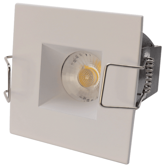 2" Square White Mini Recessed LED Ceiling Light - 6W - 3000K - 480 Lumens - 24V AC/DC - 1/4" Trim by Lotus LED Lights