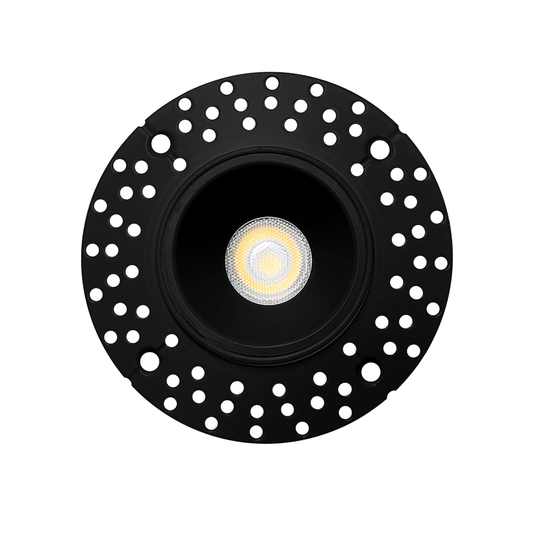 2" Trimless Round Black Recessed LED Ceiling Light - 7W - 5CCT - 480 Lumens by Lotus LED Lights