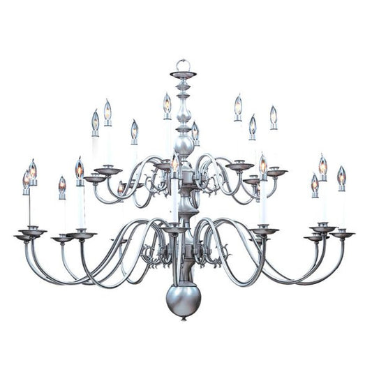 20-Light Satin Pewter Jamestown Foyer Chandelier - 9138 SP by Framburg