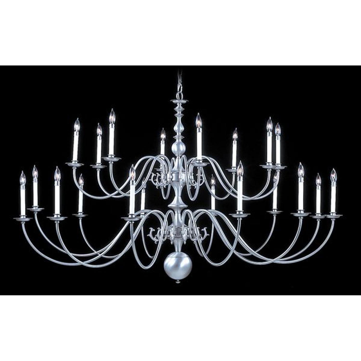 20-Light Satin Pewter Jamestown Foyer Chandelier - 9145 SP by Framburg