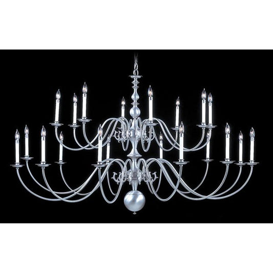 20-Light Satin Pewter Jamestown Foyer Chandelier - 9145 SP by Framburg