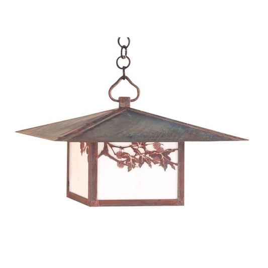 20″ Monterey Pendant With Sycamore Filigree - MH-20SFWO-RC - Raw Copper by Arroyo Craftsman