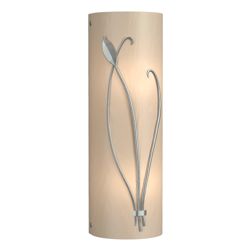 Hubbardton Forge 205770 Forged Leaf and Stem Sconce - Dimmable Wall Light with Art Glass Shade