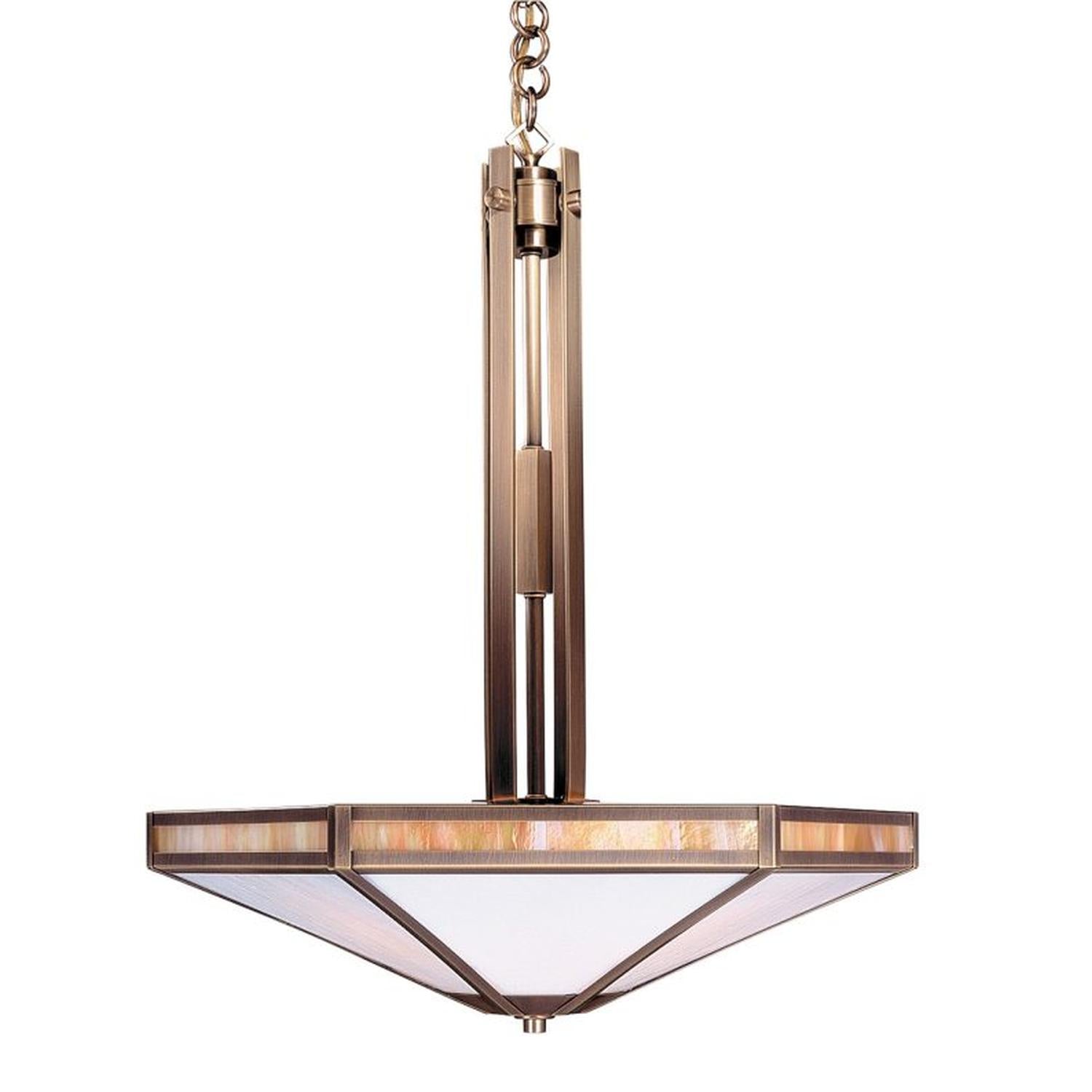 21″ Etoile Inverted Chandelier - ETCH-21GWC-AB - Antique Brass by Arroyo Craftsman