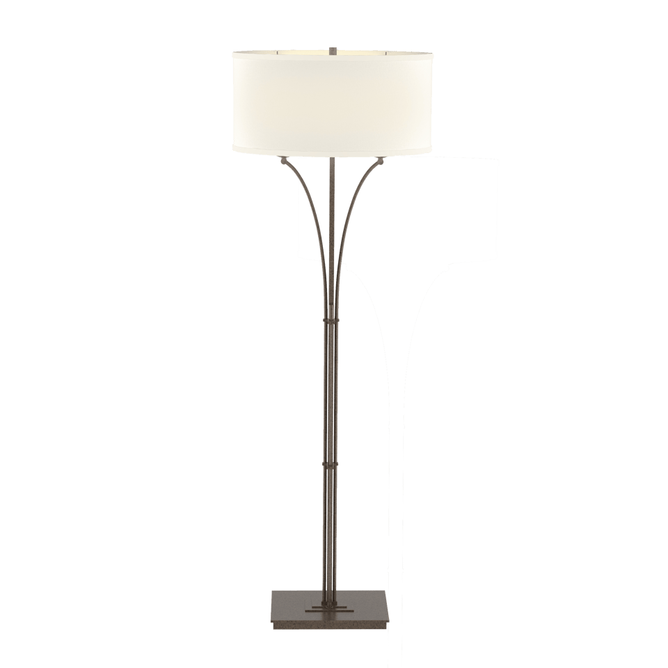 Contemporary Formae 58.1-Inch Floor Lamp by Hubbardton Forge with Dimmable Functionality and Steel Design