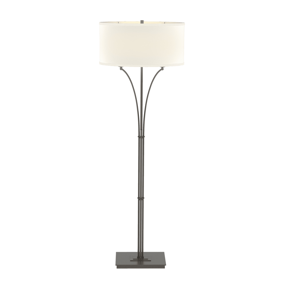 Contemporary Formae 58.1-Inch Floor Lamp by Hubbardton Forge with Dimmable Functionality and Steel Design