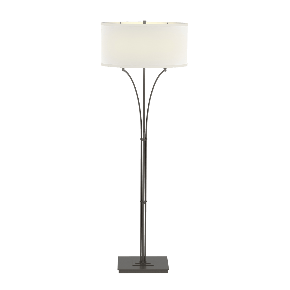 Contemporary Formae 58.1-Inch Floor Lamp by Hubbardton Forge with Dimmable Functionality and Steel Design