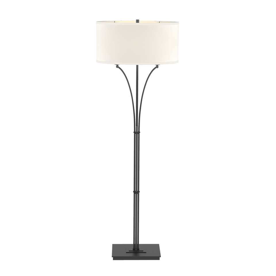 Contemporary Formae 58.1-Inch Floor Lamp by Hubbardton Forge with Dimmable Functionality and Steel Design