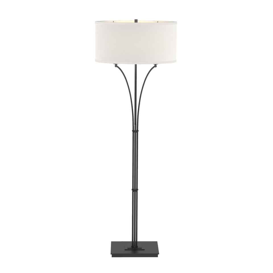 Contemporary Formae 58.1-Inch Floor Lamp by Hubbardton Forge with Dimmable Functionality and Steel Design