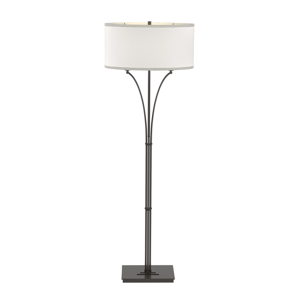 Contemporary Formae 58.1-Inch Floor Lamp by Hubbardton Forge with Dimmable Functionality and Steel Design