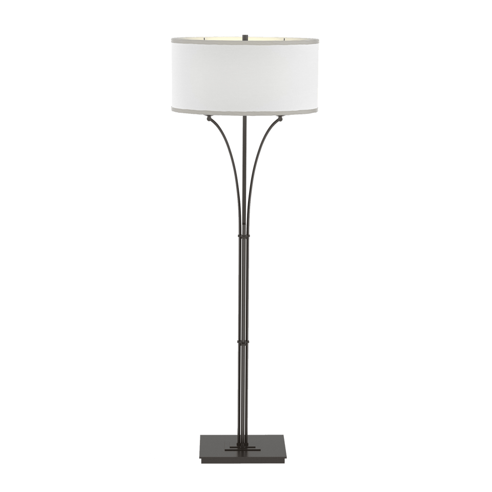 Contemporary Formae 58.1-Inch Floor Lamp by Hubbardton Forge with Dimmable Functionality and Steel Design