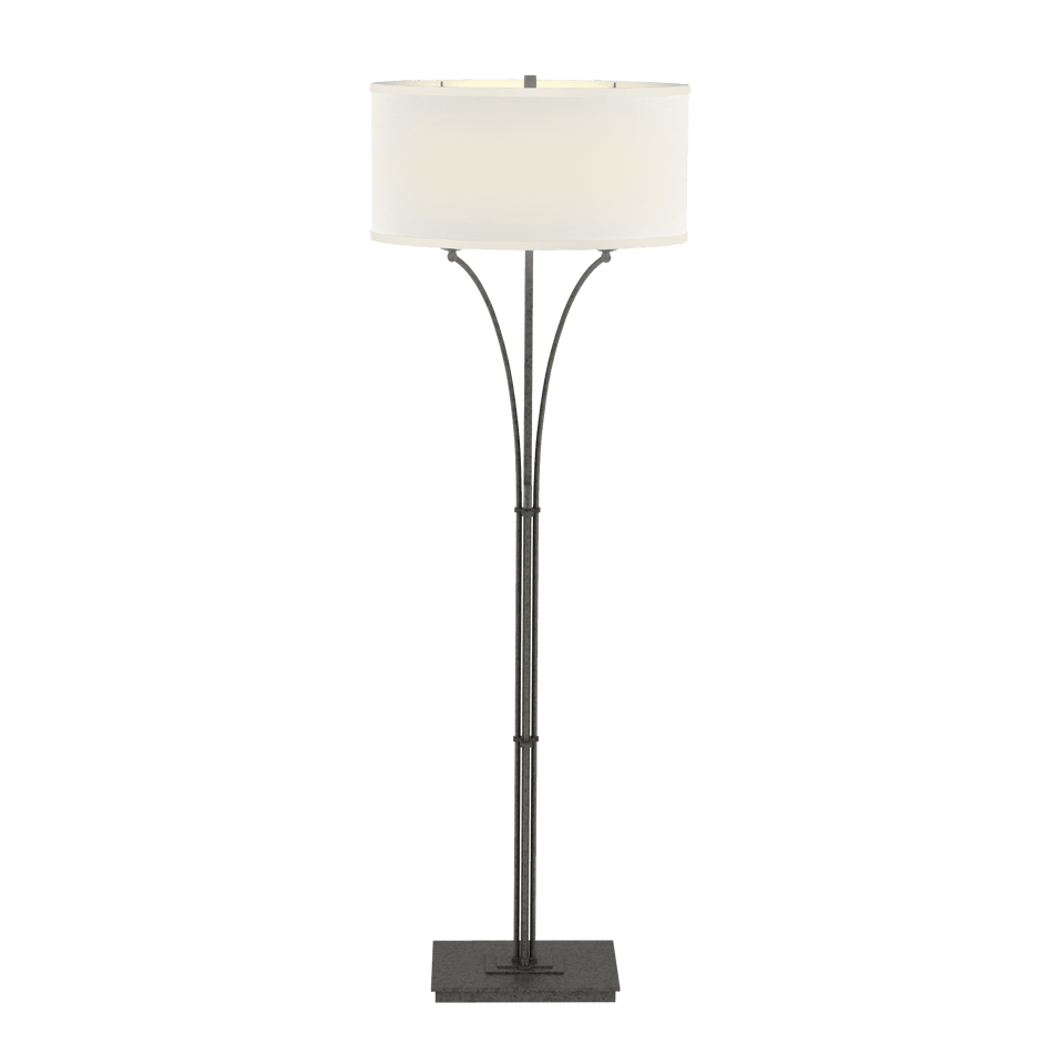 Contemporary Formae 58.1-Inch Floor Lamp by Hubbardton Forge with Dimmable Functionality and Steel Design