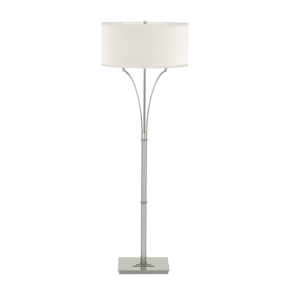 Contemporary Formae 58.1-Inch Floor Lamp by Hubbardton Forge with Dimmable Functionality and Steel Design