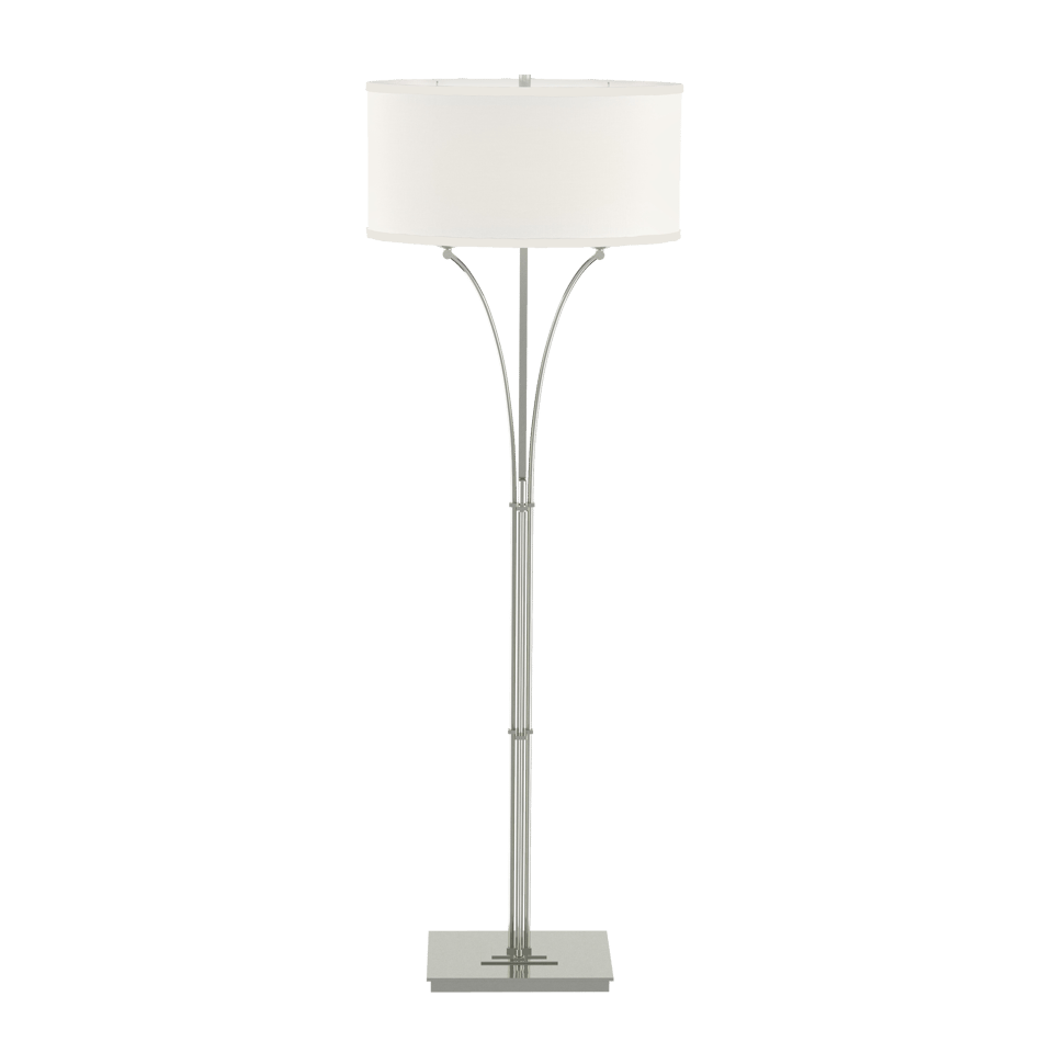 Contemporary Formae 58.1-Inch Floor Lamp by Hubbardton Forge with Dimmable Functionality and Steel Design