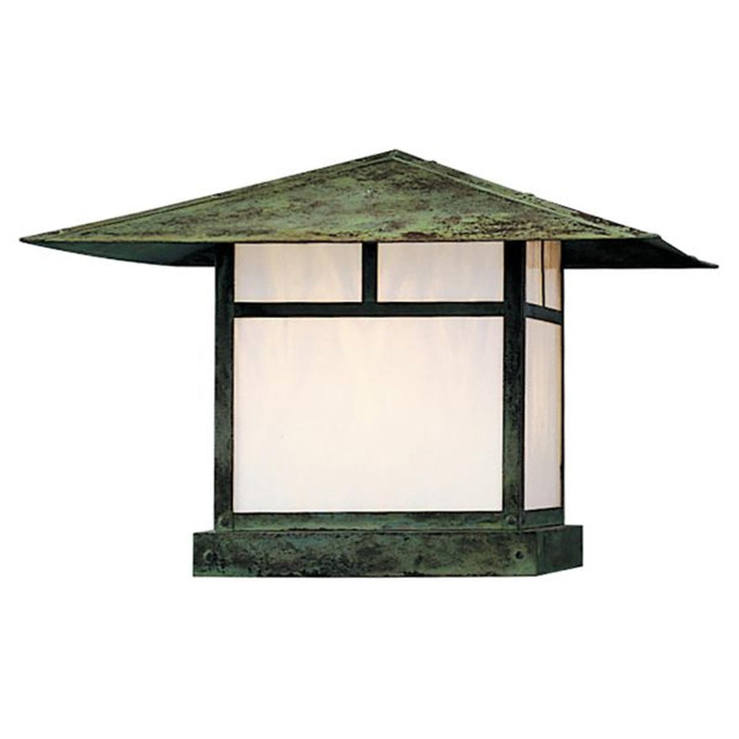 24″ Monterey Column Mount With T-Bar Overlay - MC-24TWO-VP - Verdigris Patina by Arroyo Craftsman
