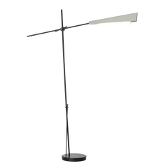 Hubbardton Forge Vertex Floor Lamp, Dimmable White Art Glass Shade, Elegant Origami-Inspired Design