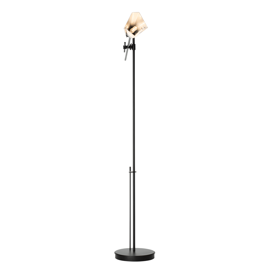 Hubbardton Forge Vertex Floor Lamp, Dimmable White Art Glass Shade, Elegant Origami-Inspired Design