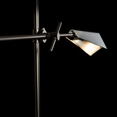Hubbardton Forge Vertex Floor Lamp, Dimmable White Art Glass Shade, Elegant Origami-Inspired Design