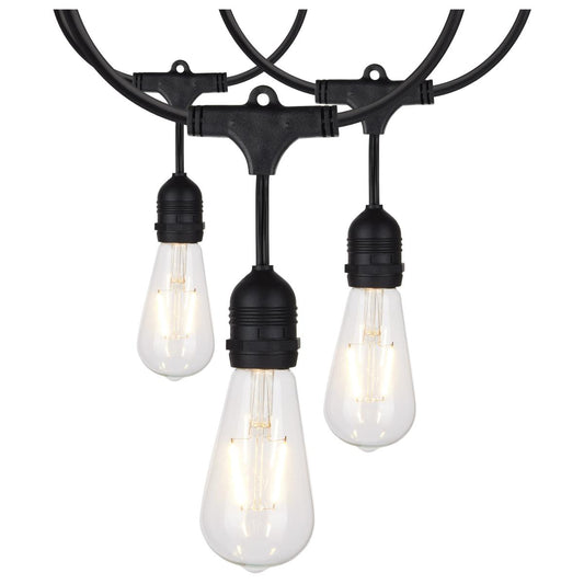 24Ft - LED String Light - 12 Vintage ST19 bulbs Included - 120 Volts - Satco S8036