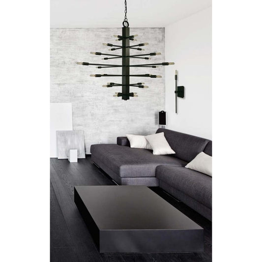 28-Light Mahogany Bronze Simone Chandelier - 4409 MB by Framburg