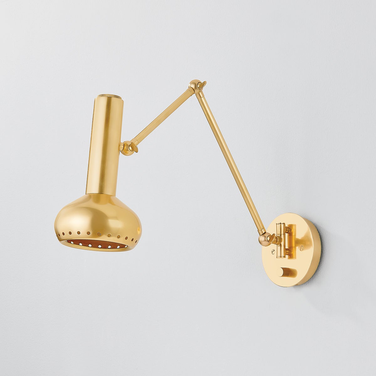 Roald Sconce 1-Light Adjustable Wall Light by Hudson Valley Lighting in Aged Brass & Distressed Bronze