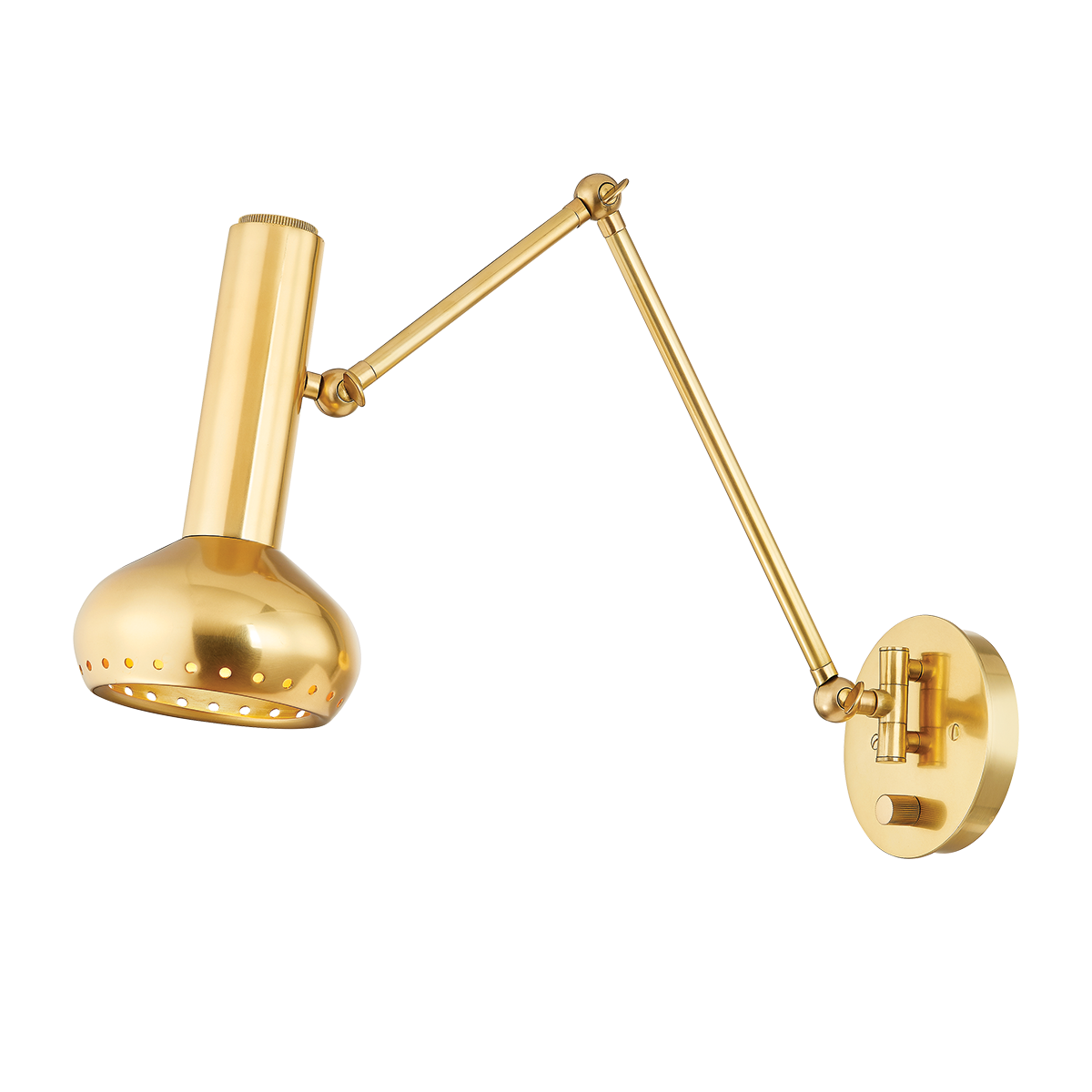 Roald Sconce 1-Light Adjustable Wall Light by Hudson Valley Lighting in Aged Brass & Distressed Bronze