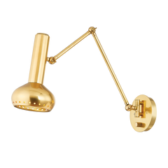 Roald Sconce 1-Light Adjustable Wall Light by Hudson Valley Lighting in Aged Brass & Distressed Bronze