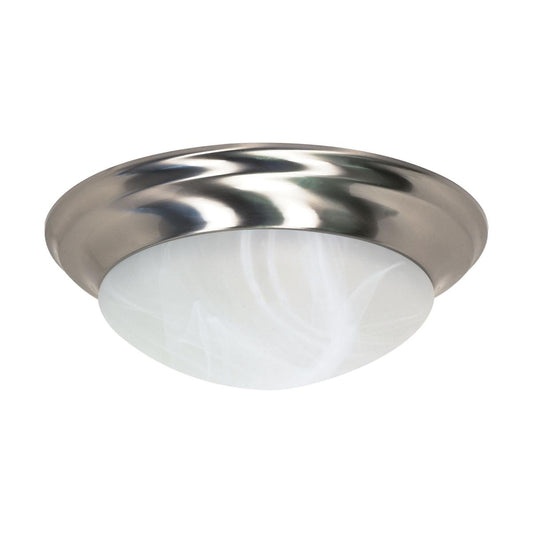 3 Light - 17" Flush with Alabaster Glass - Brushed Nickel Finish - Satco 60-285