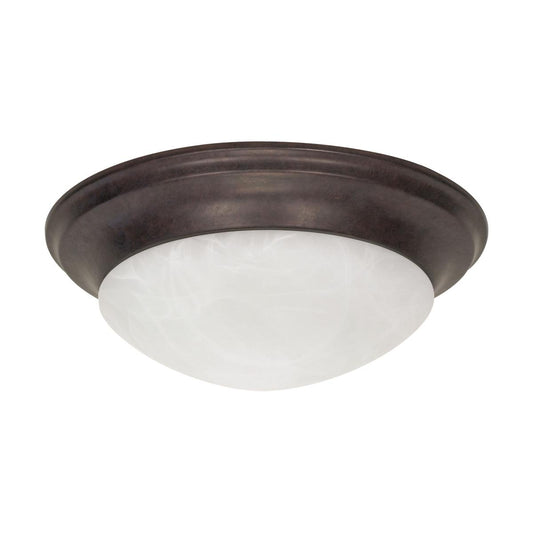 3 Light - 17" Flush with Alabaster Glass - Old Bronze Finish - Satco 60-282