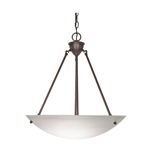 3 Light - 23" Pendant with Alabaster Glass - Old Bronze Finish - Satco 60-371