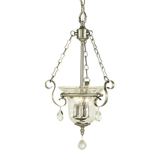 3-Light Brushed Nickel Carcassonne Pendant - 2915 BN by Framburg