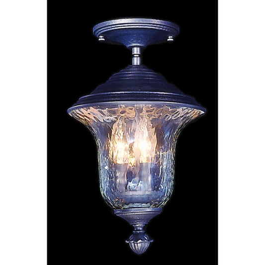 3-Light Iron Carcassonne Exterior Ceiling Mount - 8321 IRON by Framburg