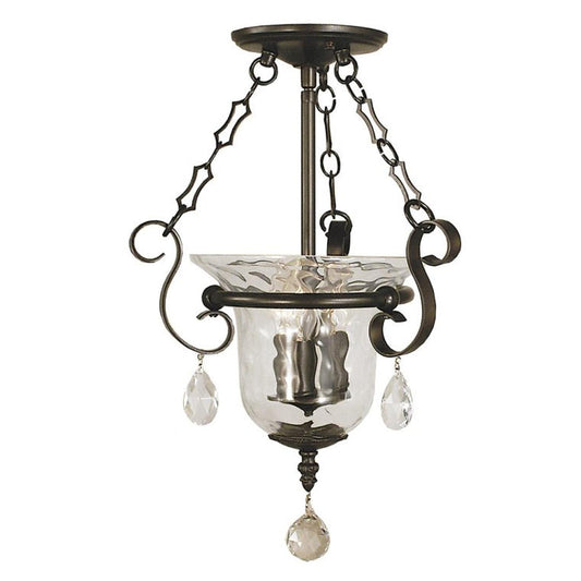 3-Light Mahogany Bronze Carcassonne Flush / Semi-Flush Mount - 2914 MB by Framburg