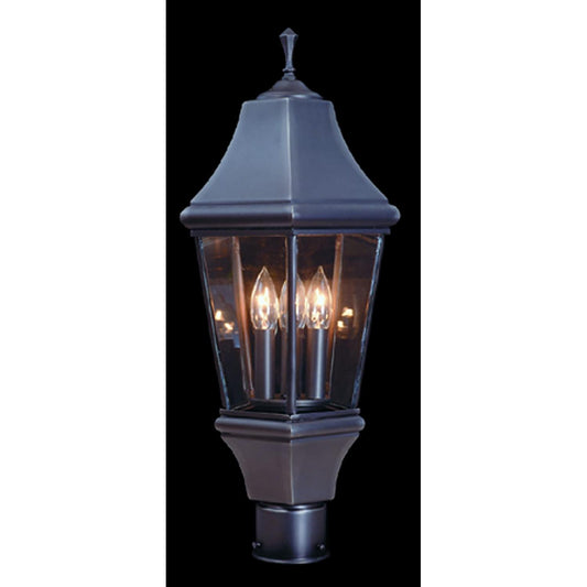 3-Light Normandy Exterior Post Mount - 8743 IRON by Framburg