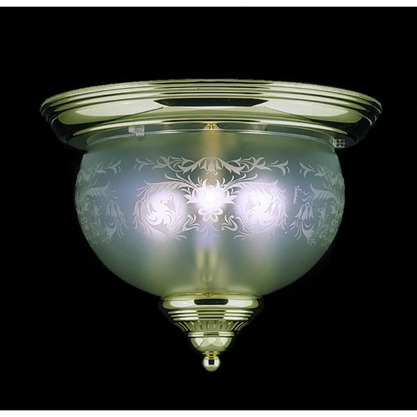 3-Light Polished Brass Chancery Flush / Semi-Flush Mount - 7923 PB by Framburg