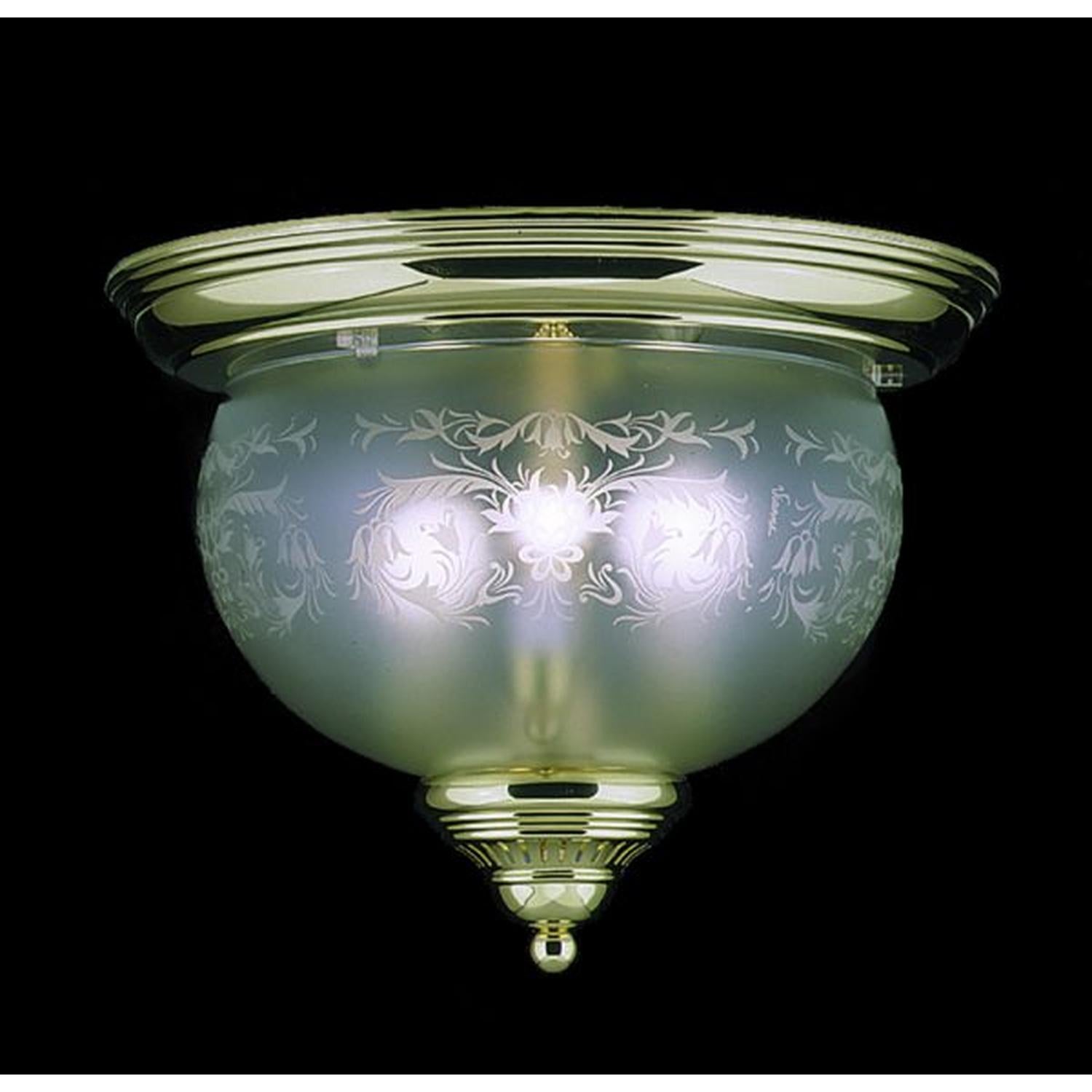 3-Light Polished Brass Chancery Flush / Semi-Flush Mount - 7923 PB by Framburg