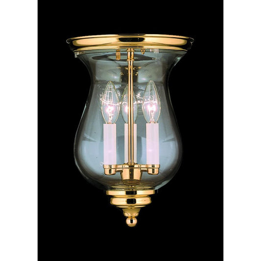 3-Light Polished Brass Jamestown Flush / Semi-Flush Mount - 7572 PB by Framburg