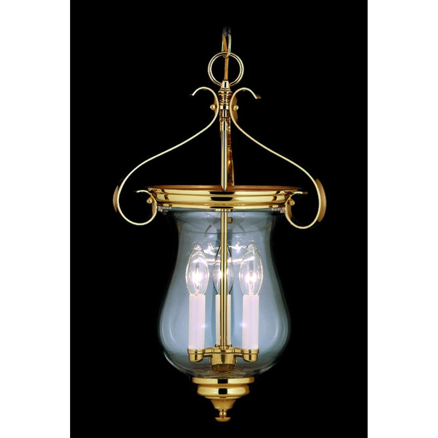 3-Light Polished Brass Jamestown Foyer Chandelier - 7573 PB by Framburg