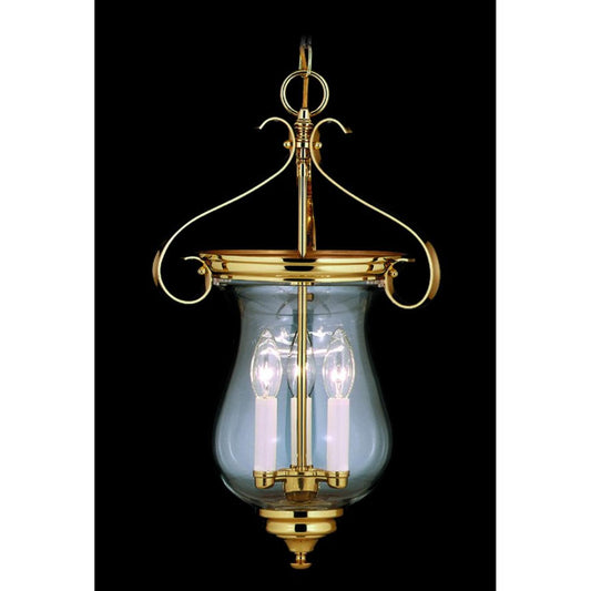 3-Light Polished Brass Jamestown Foyer Chandelier - 7573 PB by Framburg