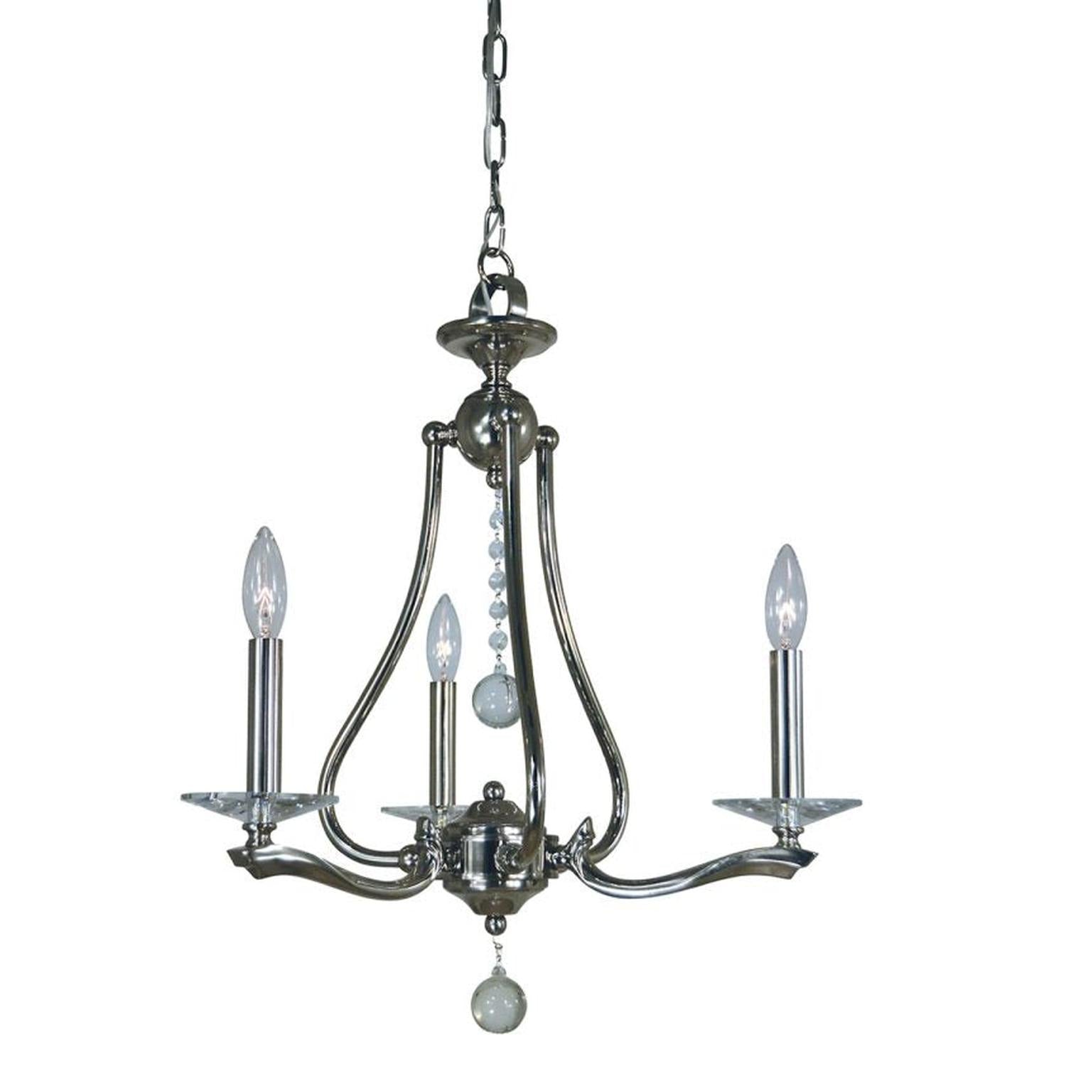3-Light Polished Nickel Allena Chandelier - 3093 PN by Framburg