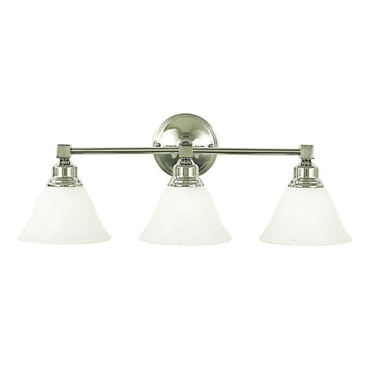 3-Light Polished Nickel Taylor Sconce - 2423 PN/WH by Framburg