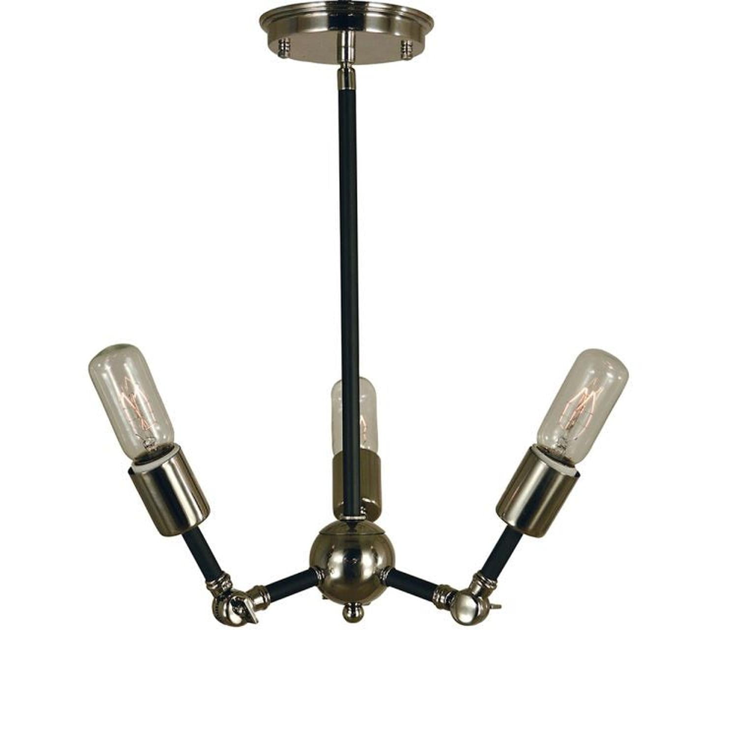 3-Light Polished Nickel/Matte Black Felix Dinette Chandelier - 4683 PN/MBLACK by Framburg
