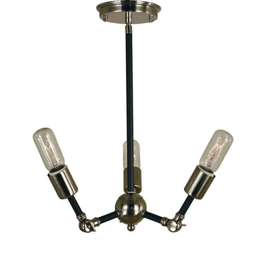 3-Light Polished Nickel/Matte Black Felix Dinette Chandelier - 4683 PN/MBLACK by Framburg