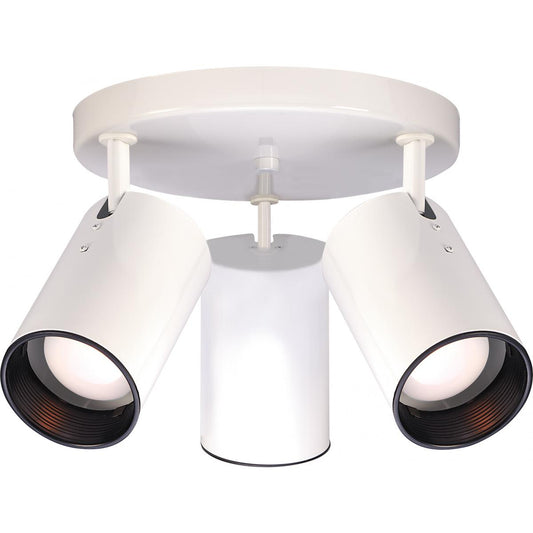 3 Light - R20 Straight Cylinder - White Finish - Satco SF76-416
