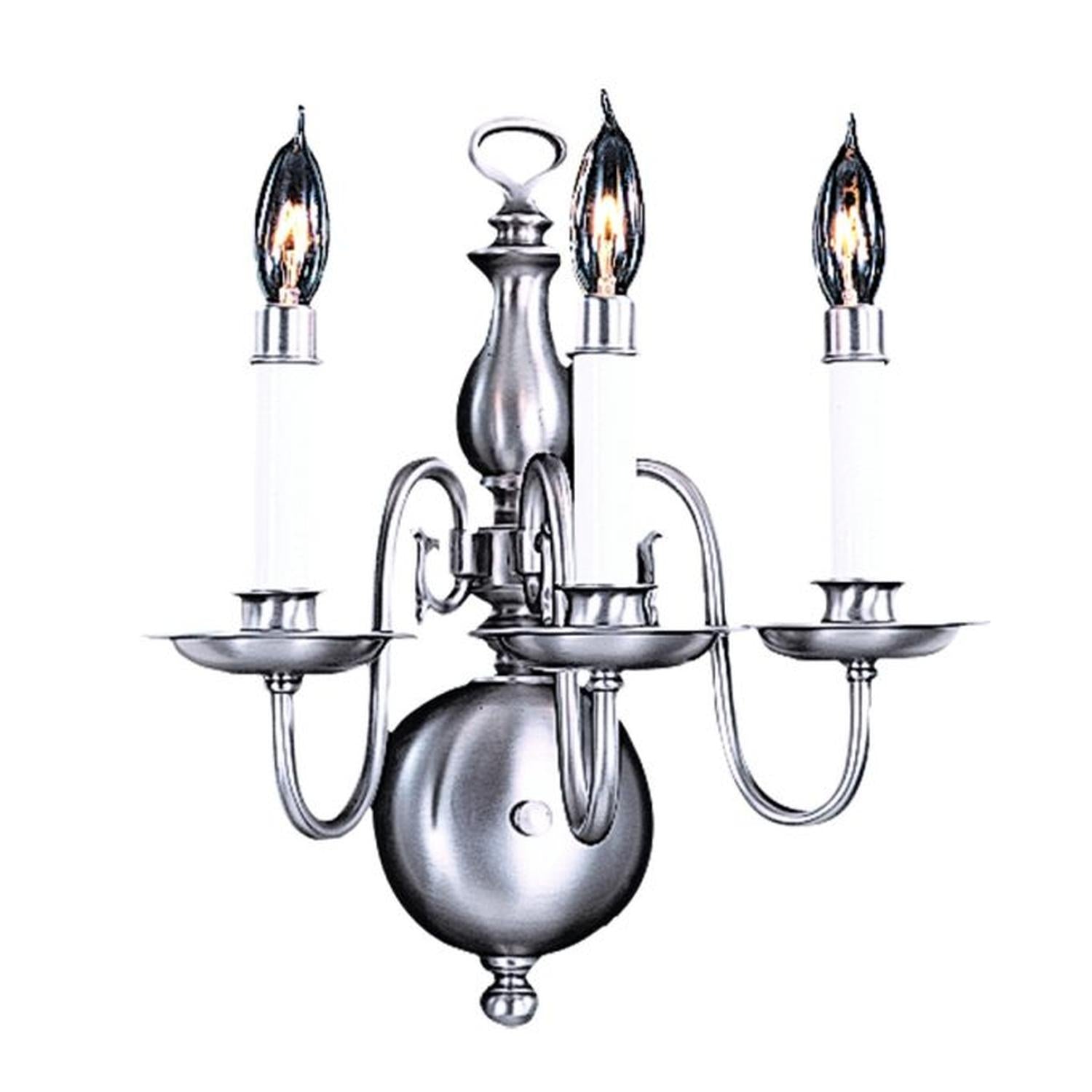 3-Light Satin Pewter Jamestown Sconce - 9123 SP by Framburg