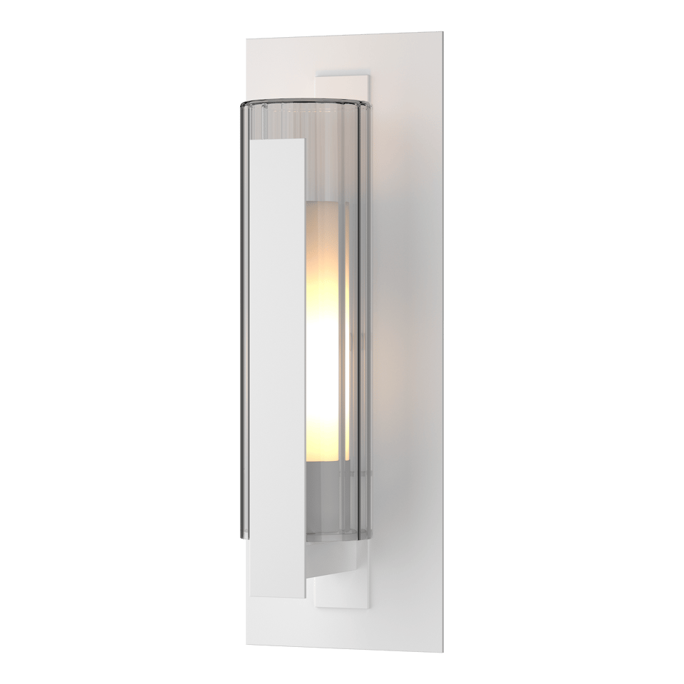 Vertical Bar Fluted Glass Medium Outdoor Sconce with Dimmable Light by Hubbardton Forge, 18.8" H