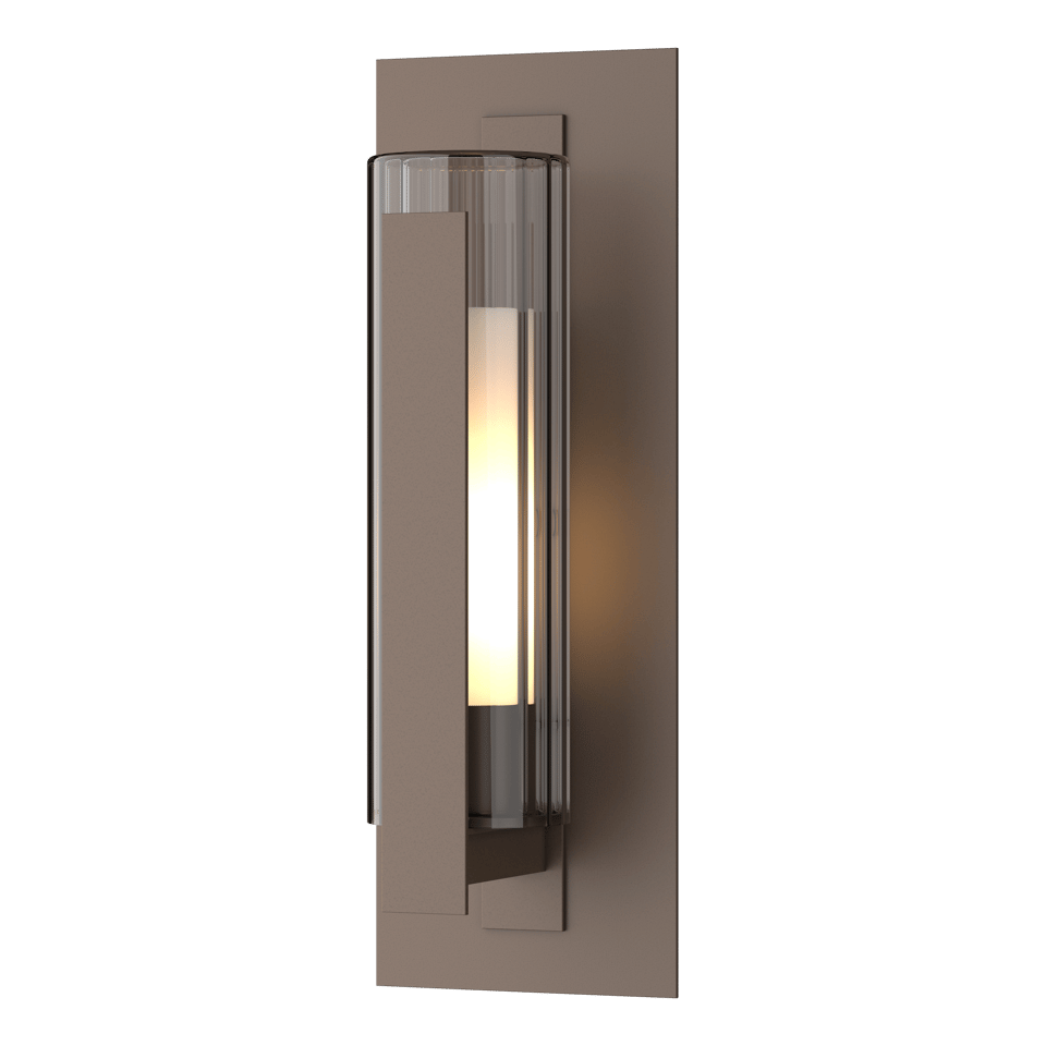 Vertical Bar Fluted Glass Medium Outdoor Sconce with Dimmable Light by Hubbardton Forge, 18.8" H
