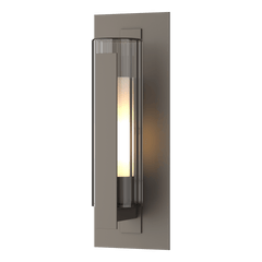 Vertical Bar Fluted Glass Medium Outdoor Sconce with Dimmable Light by Hubbardton Forge, 18.8" H