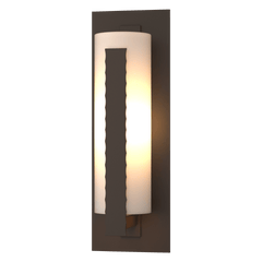 Hubbardton Forge 307287 Forged Vertical Bars Large Outdoor Sconce with Opal Glass Shade